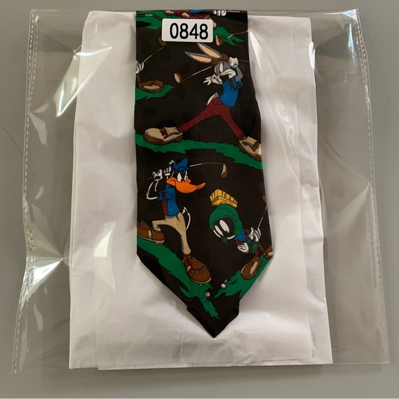 Looney Tunes Character Golf Tie 100% Silk - Picture 11 of 11